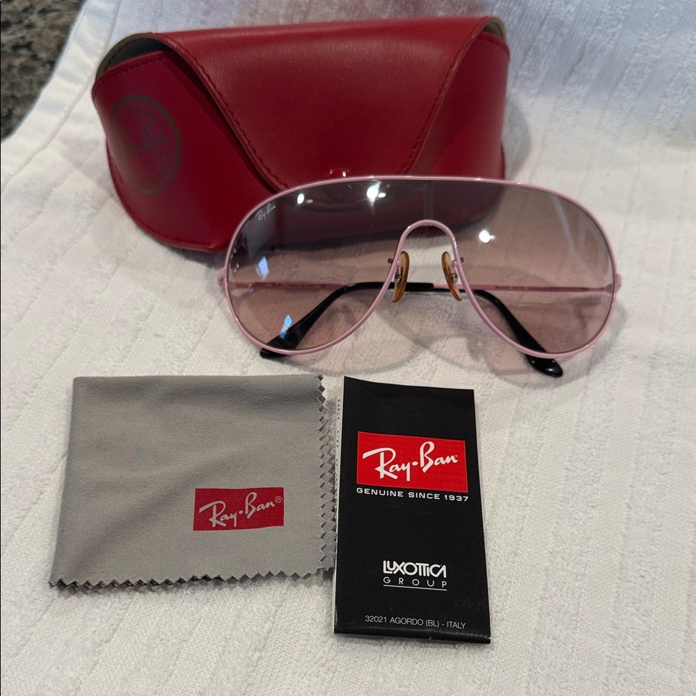 Ray-Ban Pink Frame Sunglasses with Red Case